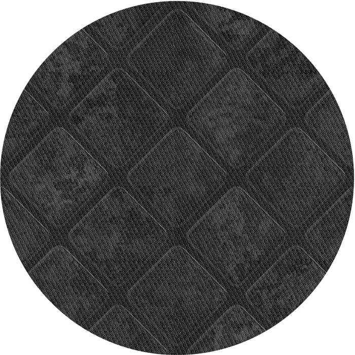 Square Patterned Midnight Gray Rug, pat3167gry