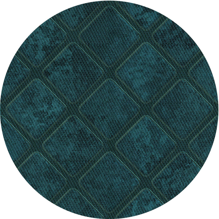 Square Machine Washable Transitional Teal Green Rug in a Living Room, wshpat3167lblu