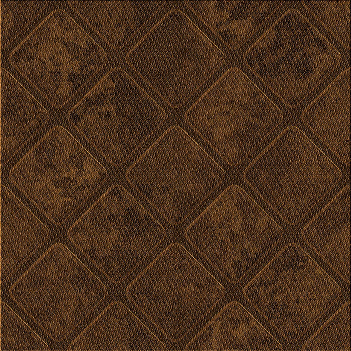 Round Patterned Saddle Brown Rug, pat3167org