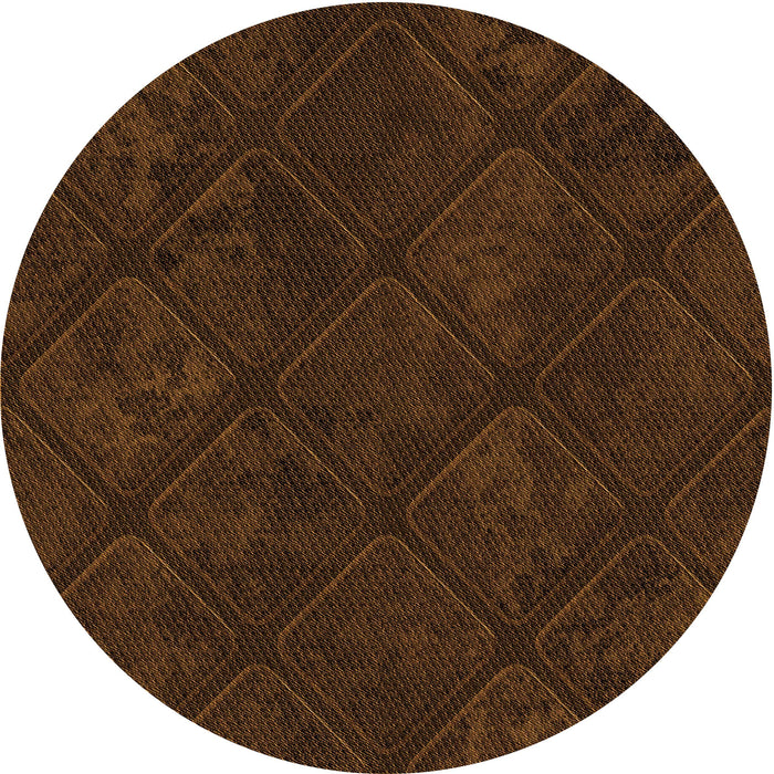 Square Machine Washable Transitional Saddle Brown Rug in a Living Room, wshpat3167org