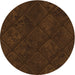 Square Patterned Saddle Brown Rug, pat3167org