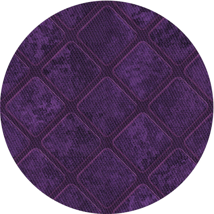 Square Patterned Dark Purple Rug, pat3167pur