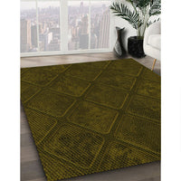 Patterned Dark Bronze Brown Rug, pat3167yw