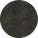 Sideview of Patterned Black Novelty Rug, pat3167