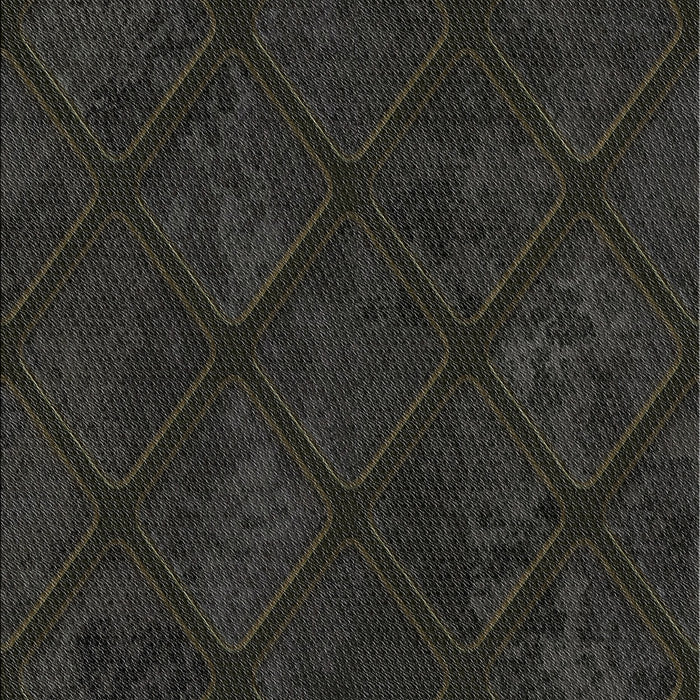 Machine Washable Transitional Black Rug, wshpat3167