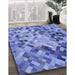 Machine Washable Transitional Denim Blue Rug in a Family Room, wshpat3168blu