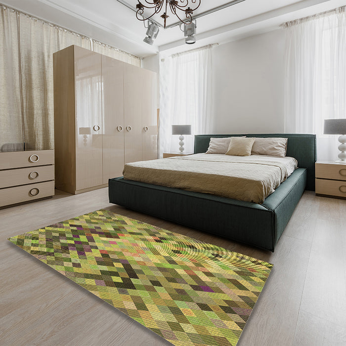 Patterned Oak Brown Rug in a Bedroom, pat3168brn