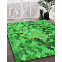 Patterned Neon Green Rug, pat3168grn