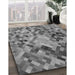 Patterned Gray Rug in Family Room, pat3168gry