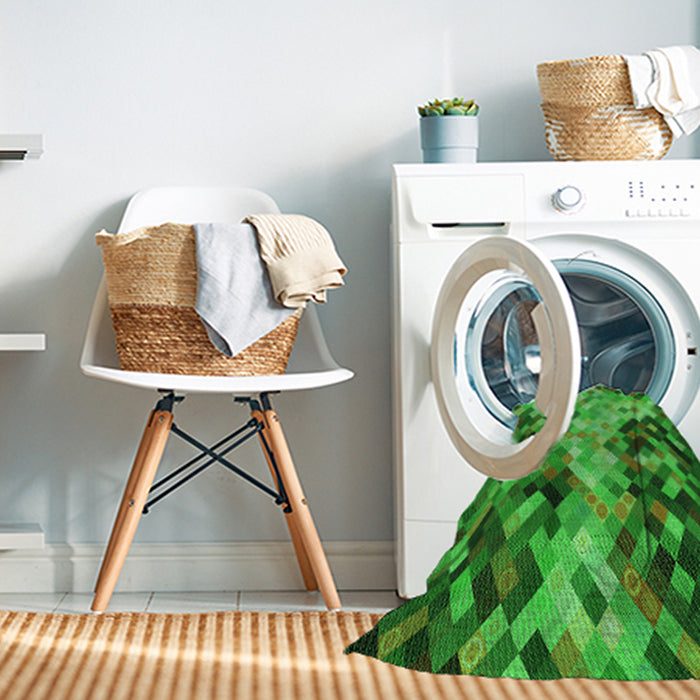 Machine Washable Transitional Green Rug in a Washing Machine, wshpat3169grn