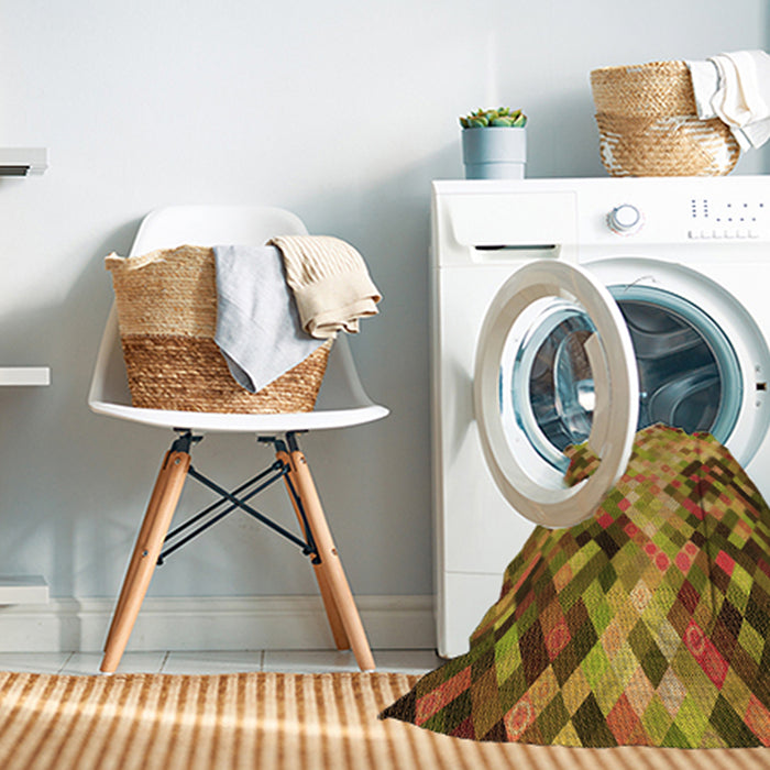 Machine Washable Transitional Saddle Brown Rug in a Washing Machine, wshpat3169org