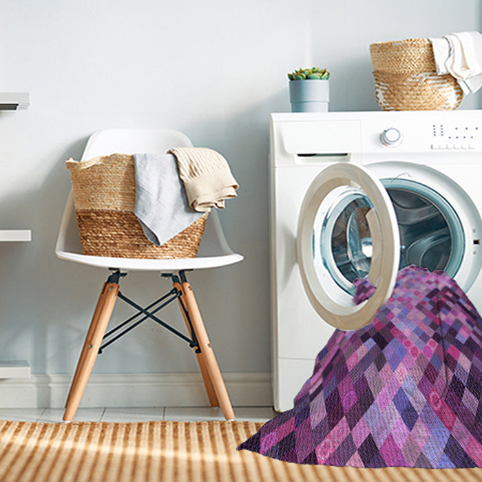 Machine Washable Transitional Dark Magenta Purple Rug in a Washing Machine, wshpat3169pur