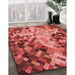 Machine Washable Transitional Red Rug in a Family Room, wshpat3169rd