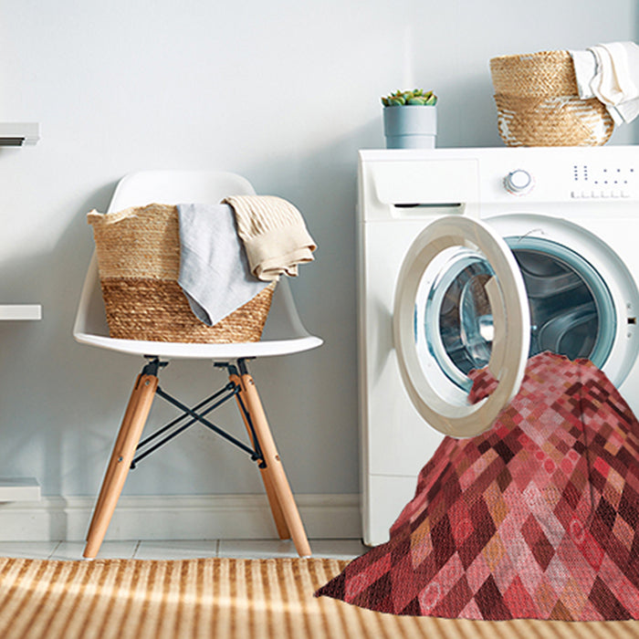 Machine Washable Transitional Red Rug in a Washing Machine, wshpat3169rd