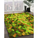 Machine Washable Transitional Pistachio Green Rug in a Family Room, wshpat3169yw