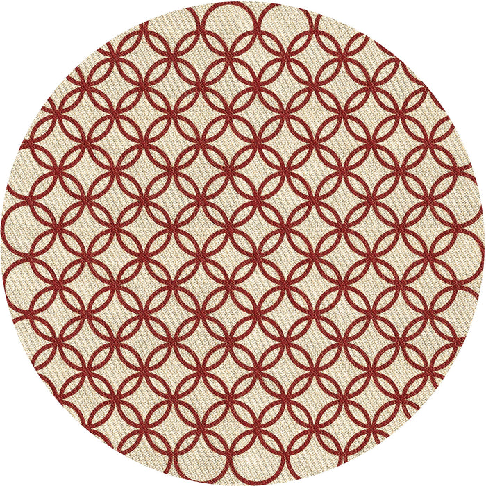 Square Patterned Red Rug, pat317brn