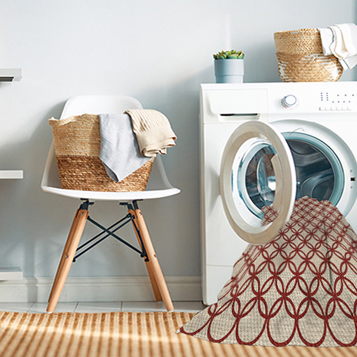 Machine Washable Transitional Red Rug in a Washing Machine, wshpat317brn