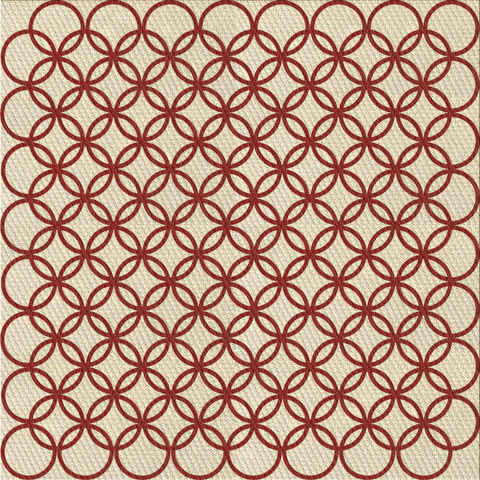 Round Patterned Red Rug, pat317brn