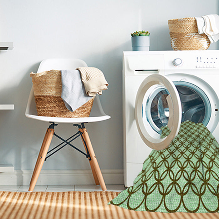 Machine Washable Transitional Fern Green Rug in a Washing Machine, wshpat317grn