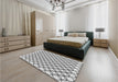 Patterned Platinum Gray Rug in a Bedroom, pat317gry