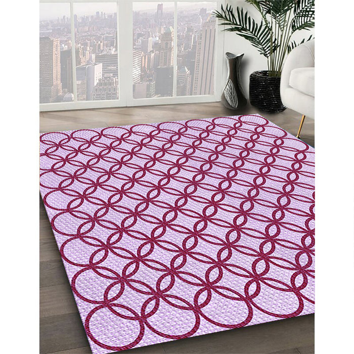 Patterned Pink Rug in Family Room, pat317pur