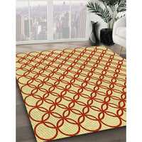 Patterned Orange Red Orange Rug, pat317yw