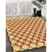 Patterned Orange Red Orange Rug in Family Room, pat317yw