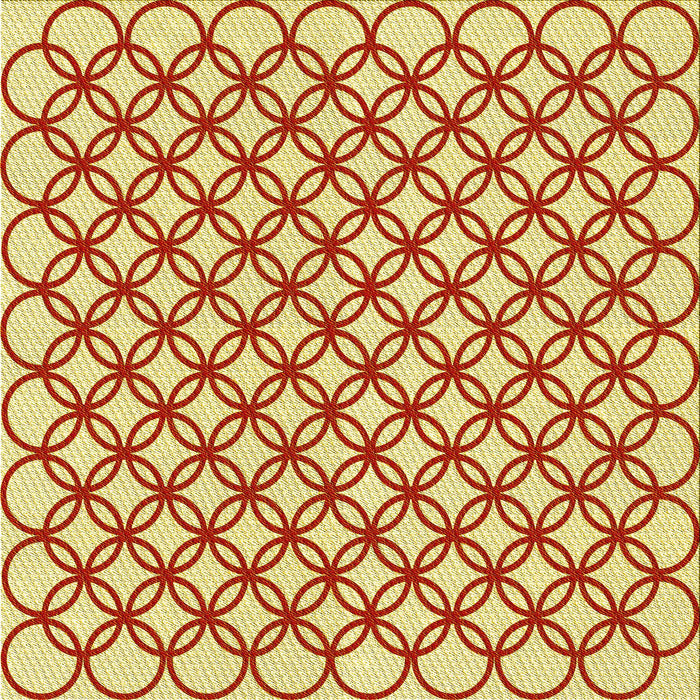 Round Patterned Orange Red Orange Rug, pat317yw