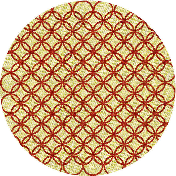 Square Patterned Orange Red Orange Rug, pat317yw