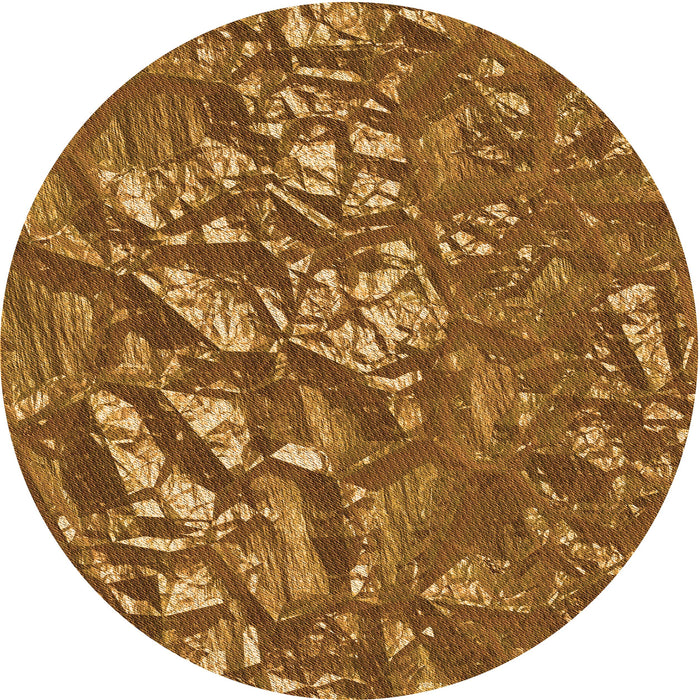 Square Patterned Saddle Brown Rug, pat3170org