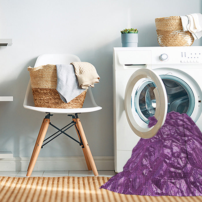 Machine Washable Transitional Dark Magenta Purple Rug in a Washing Machine, wshpat3170pur