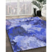 Machine Washable Transitional Blue Rug in a Family Room, wshpat3171blu