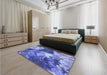 Patterned Blue Rug in a Bedroom, pat3171blu