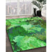 Machine Washable Transitional Forest Green Rug in a Family Room, wshpat3171grn