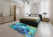 Patterned Blue Rug in a Bedroom, pat3171lblu