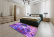 Patterned Purple Rug in a Bedroom, pat3171pur