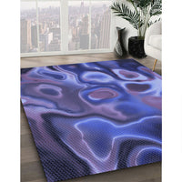 Patterned Light Slate Blue Rug, pat3172blu