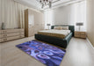 Patterned Light Slate Blue Rug in a Bedroom, pat3172blu