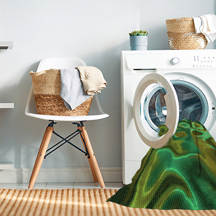 Machine Washable Transitional Dark Forest Green Rug in a Washing Machine, wshpat3172grn