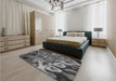 Patterned Gunmetal Gray Rug in a Bedroom, pat3172gry