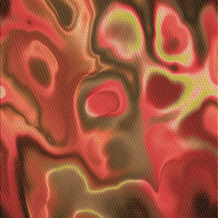 Patterned Tomato Red Rug, pat3172org