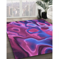 Patterned Medium Violet Red Pink Rug, pat3172pur