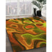 Patterned Tomato Red Rug in Family Room, pat3172yw