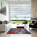 Square Patterned Gray Modern Rug in a Living Room, pat3172