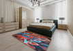 Machine Washable Transitional Grey Gray Rug in a Bedroom, wshpat3172