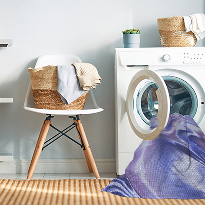 Machine Washable Transitional Blue Rug in a Washing Machine, wshpat3173blu