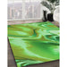 Machine Washable Transitional Emerald Green Rug in a Family Room, wshpat3173grn