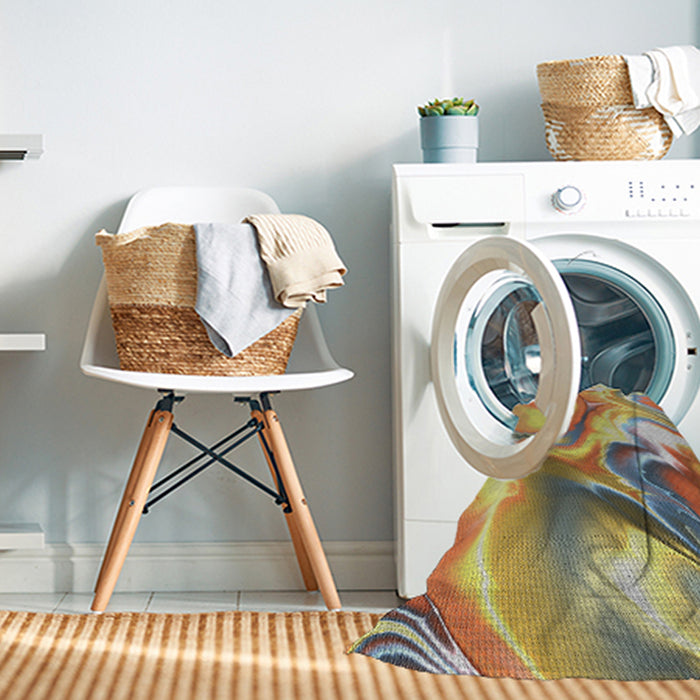 Machine Washable Transitional Sienna Brown Rug in a Washing Machine, wshpat3173