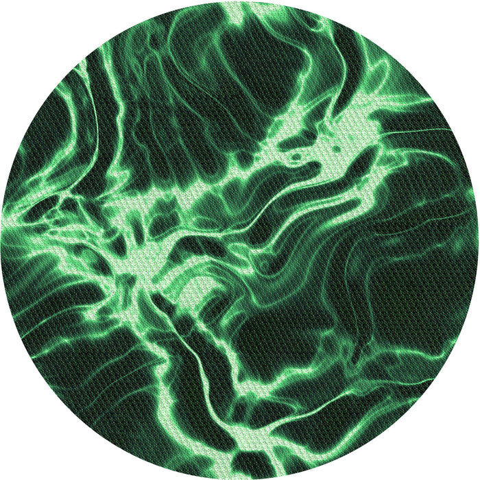 Square Machine Washable Transitional Dark Forest Green Rug in a Living Room, wshpat3174grn