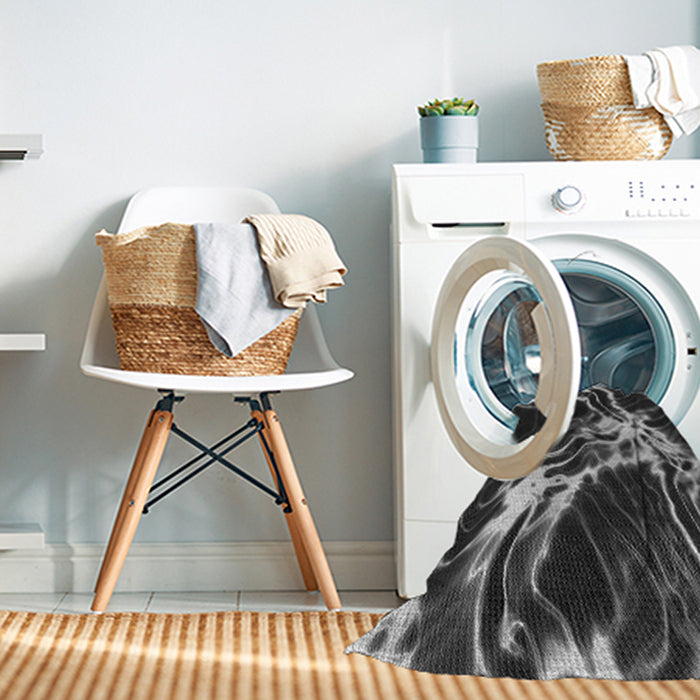 Machine Washable Transitional Charcoal Black Rug in a Washing Machine, wshpat3174gry